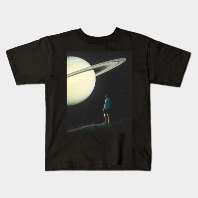 RINGED PLANET Kids T-Shirt by SENSETUS